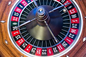 Picture of a roulette table.